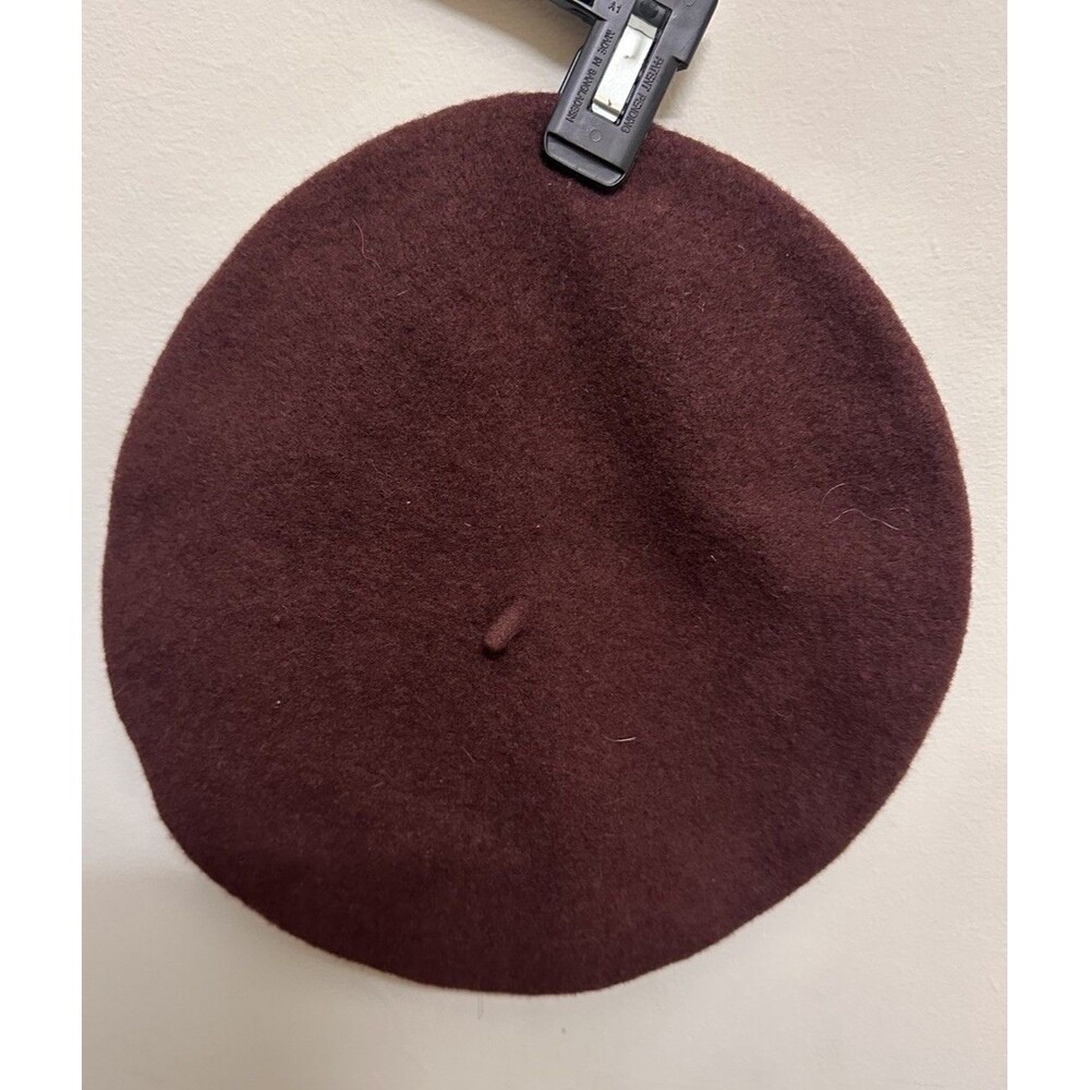 Arlin Beret Hat Women One Size Brown Maroon 100% Wool Fifth Avenue Vintage